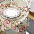 thumbnail image 3 of Vintage Floral Abstract Overlay Foliage Waterproof Tablecloth Wedding Home Kitchen Dining Room Table Decor Round Table Cover, 3 of 5