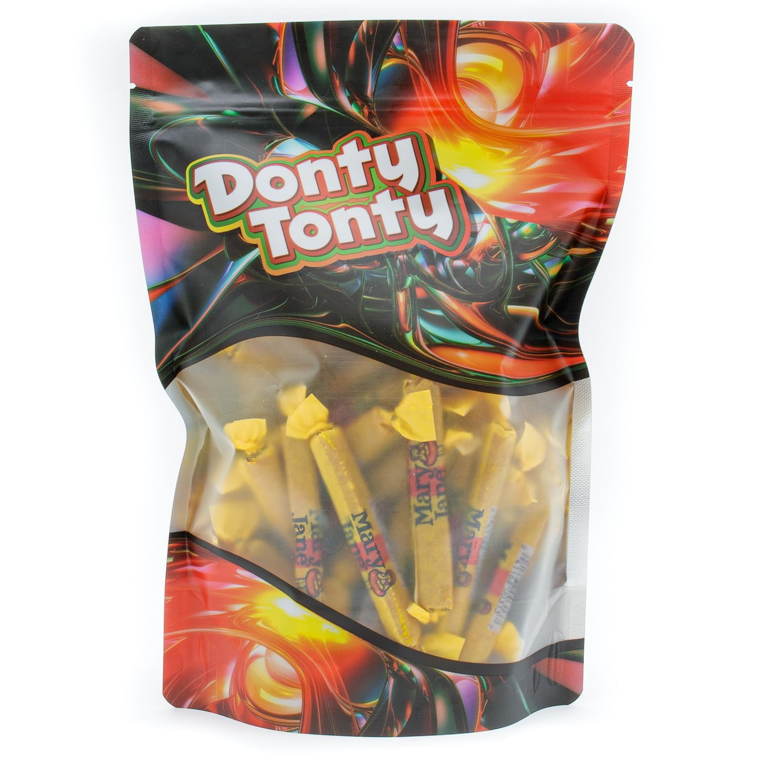 MARY JANE Candy FUN SIZE 4 lb – Anti Melt Pack, Peanut Butter Flavored, Bulk Resealable Bag, Old Fashioned Caramel, Individually Wrapped Chewy Taffy