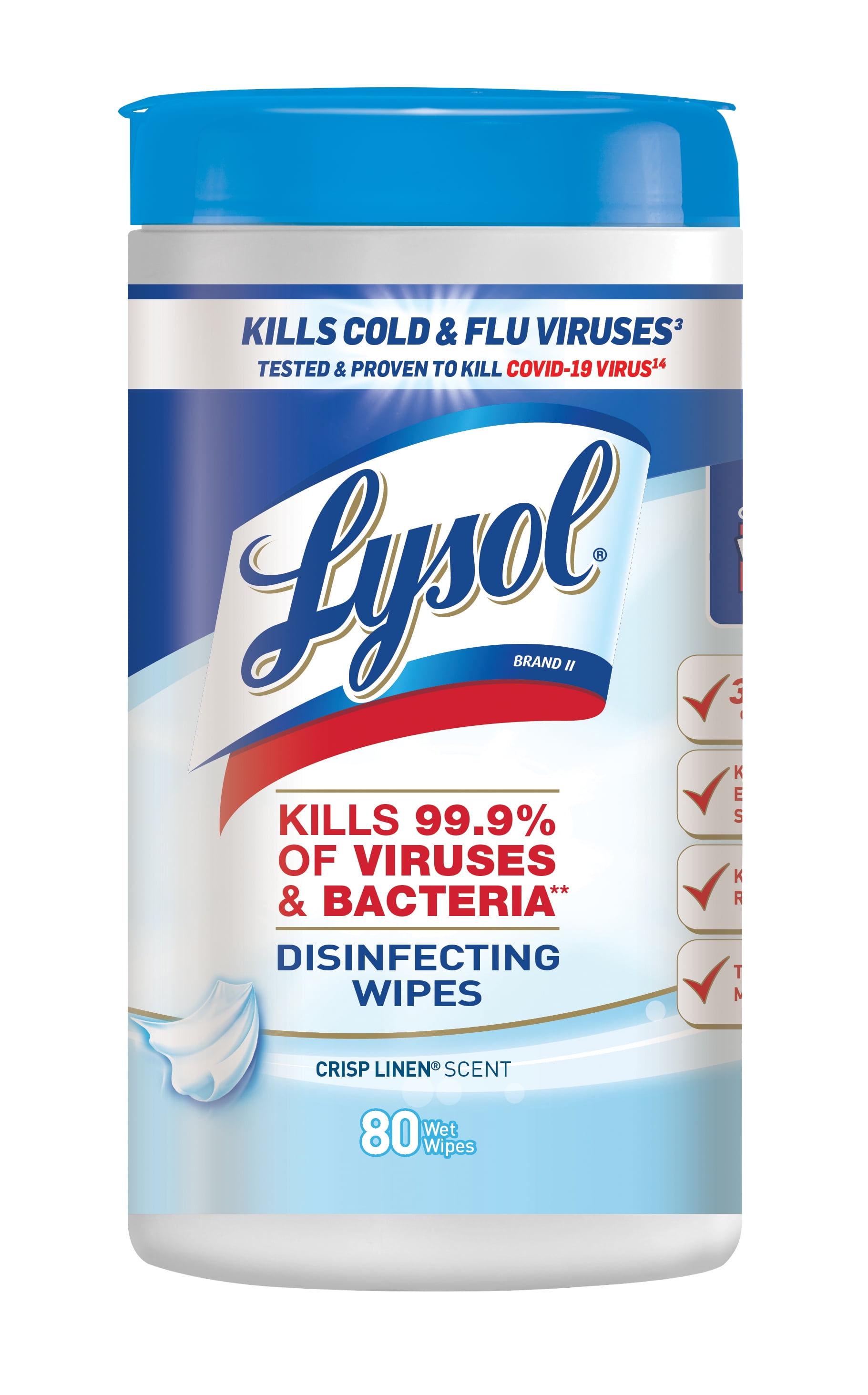 Lysol Disinfecting Wipes, Crisp Linen, 80ct