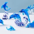 thumbnail image 2 of Dolphin Statue Clear Vivid Colorful Lovely Small Animal Glass Miniature Home Decoration, 2 of 11