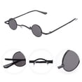 thumbnail image 3 of Gafas de sol punk Gafas de sol redonda de protección UV con marco de círculo de metal para mujeres hombres, 3 of 5
