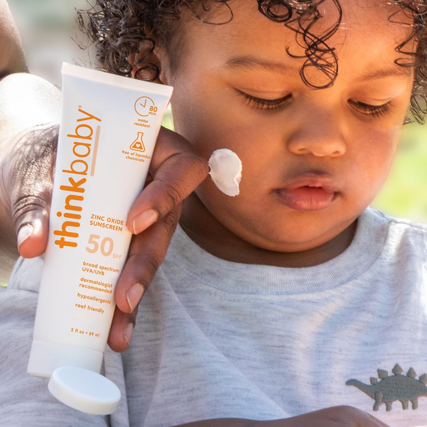 Thinkbaby SPF 50  Baby Mineral Sunscreen – Safe, Natural Sunblock for Babies - Water Resistant Sun Cream – Broad Spectrum UVA/UVB Sun Protection – Vegan Baby Sunscreen Lotion, 3 Oz.