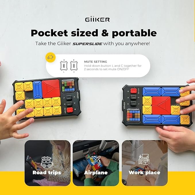 GiiKER Super Slide,Original 500+ Challenges Brain Teaser Puzzle for 5+,Travel and Birthday Gift for Boys and Girls