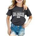 thumbnail image 1 of HNMKIU Hauts Tendance pour Filles Imprimé Décontracté Col Rond T-Shirt Manches Courtes Ample pour Jeunes Filles à la Mode, 1 of 4