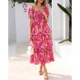 thumbnail image 4 of Vestido BTFBM maxi con cuello cuadrado y mangas abullonadas para mujer, 4 of 7
