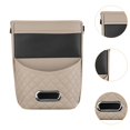 thumbnail image 6 of AMLESO Car Seat Organizer Storage Pocket Phone Holder for Car Headrest Hanging Multifunctional Tissue Storage Bag PU Leather Beige, 6 of 9