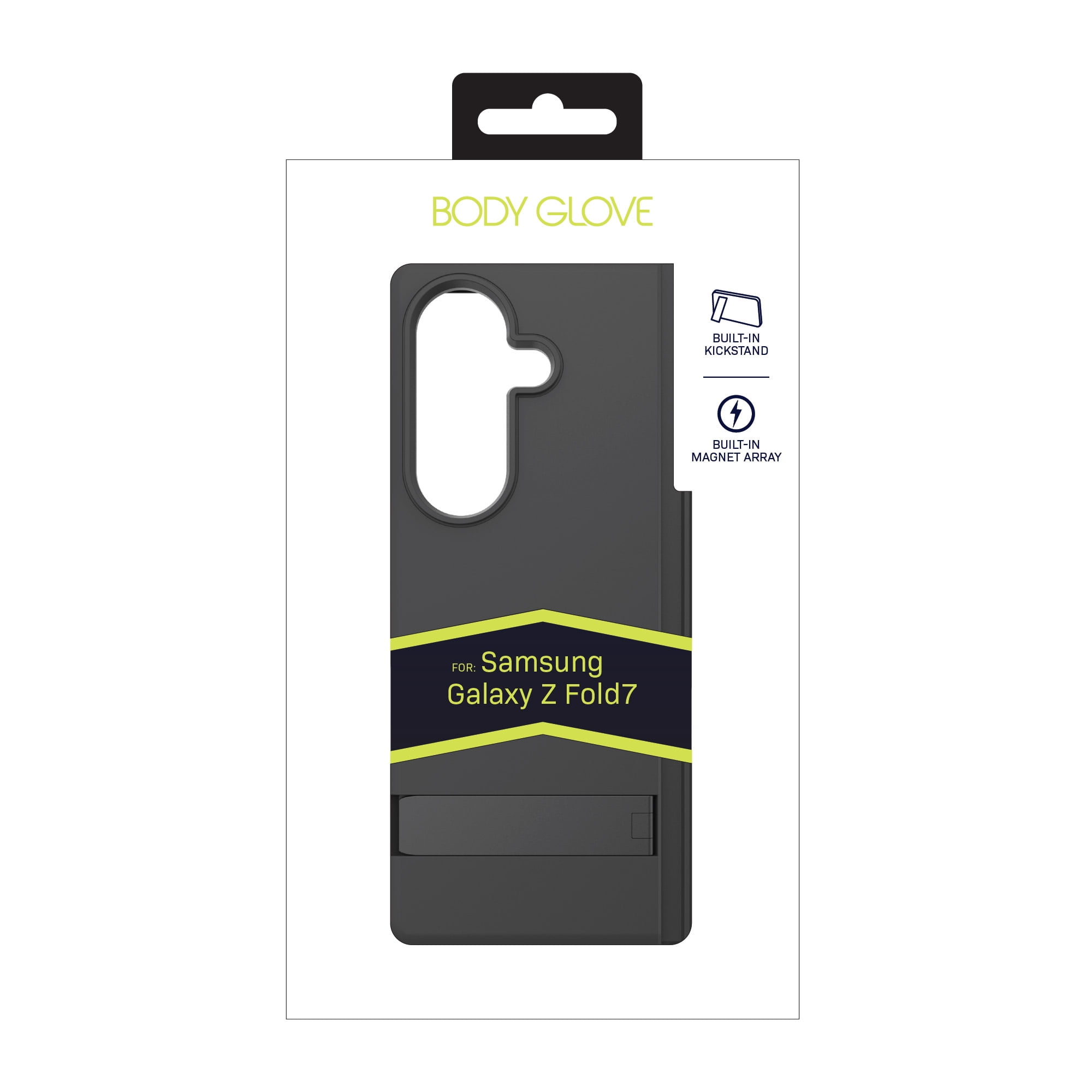 Body Glove Magnetic Compatible Phone Case with Kickstand for Samsung Galaxy Z Fold8 Ultra / Z Fold7 - Black