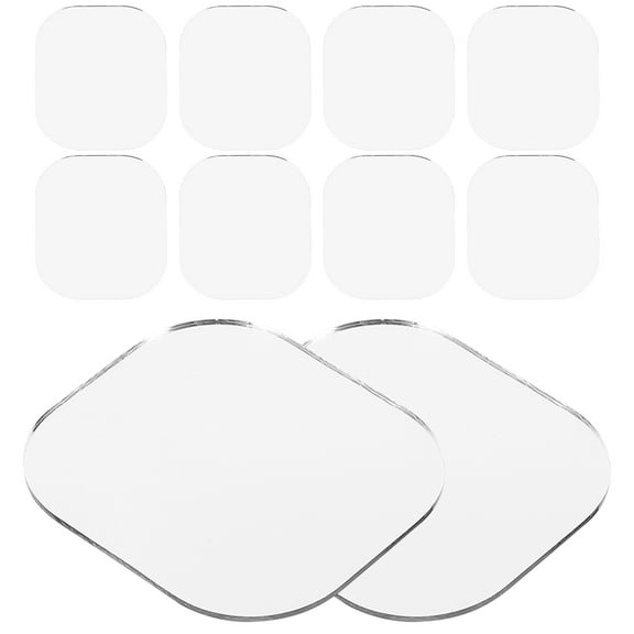 FRCOLOR 10pcs Small Mirror Sheets Makeup Mirrors Craft Mirrors DIY Makeup Glass Mirror Supplies