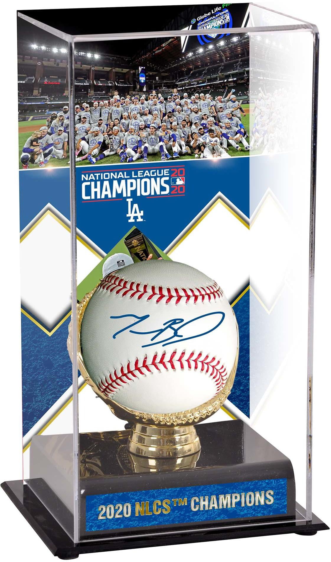 Autographed Baseballs Corey Seager Los Angeles Dodgers Autographed 2020 World Series Baseball and 2020 World Series Champions Sublimated Display Case 