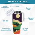 thumbnail image 2 of Yayeee 30oz Stainless Steel Tumbler with Straw and Handle Double-Wall Insulated Travel Water Bottle, Purple Mountain, 2 of 8