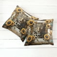 thumbnail image 6 of Ambesonne Leopard Throw Pillow Cover 2 Pack, Farmhouse Sunflowers Rustic, 16", Earth Yellow and Caramel, 6 of 7