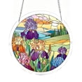 Acrylic Jigsaw Puzzle Suncatcher, Blooming Flowers Stained Glass Window ...
