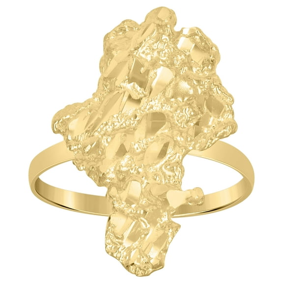 10kt Real Yellow Gold Womens Nugget Ring