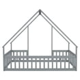 thumbnail image 7 of Full Size Floor Bed for Kids Toddlers, Wooden Montessori Bed Frame with Roof and Fence Guardrails, Playhouse Bed Tent Bed for Boys Girls Bedroom, Easy Assembly, Grey, 7 of 7
