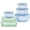 Green, Blue, variant on Colors (3-Pack, Large) Tinted Glass Rectangle Food Storage Container Set with Snug Fit BPA-Free Lids, Freezer Dishwasher Microwave Safe, 3 Cup 6 Cup & 11 Cup Capacity