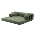 thumbnail image 6 of Leumius 79" Convertible Futon Sofa Bed, Boneless Couch for Living Room, Corduroy Folding Mattress Couch with Fixed-Shape Frame, Floor Sofa Lounge Couch with 2 Pillows, No Assembly,Grayish Green, 6 of 9