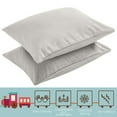 thumbnail image 3 of Flxxie 2 Pack Brushed Microfiber Toddler Pillowcases with Zipper Closure, Super Soft and Cozy Travel Pillow Covers, 13" x 18", Fits Pillows Sized 12"x16" 13"x18" 14"x19", Light Grey, 3 of 5