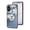Blue, variant on Dteck Case with Diamond Ring Holder for iPhone 17,Shockproof TPU Bumper Tempered Glass Back Flower Pattern Slim Cover , White