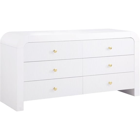 Maklaine Contemporary Wood 31.5''H x 62''W x 19''D White Dresser
