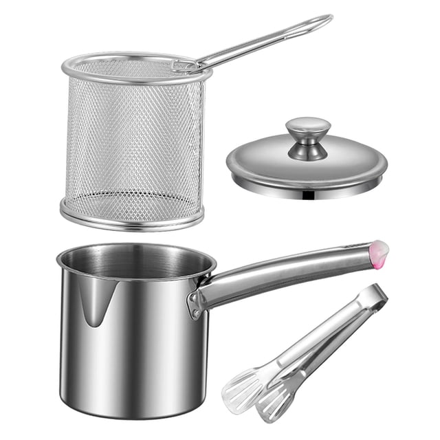 veasfak Deep Fryer Pot Multipurpose Portable Steamer Tray Cooking Supplies Fryer Pan D