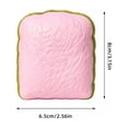 thumbnail image 3 of Matcha Toast Squishy Toy, Pink Toast Slice Stress Ball with Green Edge, Crunchy Sound Fidget Toy, Stress Relief Sensory Toy for Kids Adults, Bakery Desk Decor Gift, 3 of 5