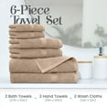 thumbnail image 3 of Utica 6-Piece Towel Set | 100% Cotton Soft & Absorbent Everyday Towels | Beige, 3 of 8