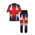 thumbnail image 4 of Mens Pajamas Set Short Sleeve Pants PJ Sets Loungewear Nightwear with Pockets, Union Jack United Kingdom Flag Vintage, 4 of 6