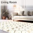 thumbnail image 2 of ODIKA 3'x5' Machine Washable Non-Slip Area Rug, Sophisticated Honeycomb Mosaic Hexagonal Grid Decorative Accent High Traffic Rug with Pad, Beige, 544782, 2 of 8