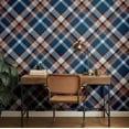 thumbnail image 2 of S4Sassy Modern Checkered Plaid Print Wallpaper - Blue Wall Covering, 25" X 360" Self-Adhesive Vinyl Walls Paper, Decorative Wall Wrap, Easy Diy Walls Covering For Bedroom, Cabinets, Living Spaces, 2 of 8