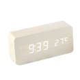 thumbnail image 1 of Pantalla LED de temperatura de tiempo de control de sonido de reloj despertador digital electrónico de madera de bambú inteligente sidaley DZ4616-04, 1 of 2