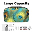 thumbnail image 3 of Peacock Feathers Electronic Organizer Travel Case, Oxford Fabric Waterproof PC Case Cable Organizer Cord and Cable Organizer Electronic Travel Case Organizer, 5.9x9.44x3.14 in, 3 of 6