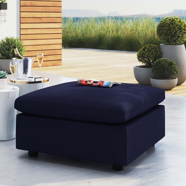 Modway Commix Sunbrella® Ottomane de Mobilier de Patio Extérieur, Bleu Marine