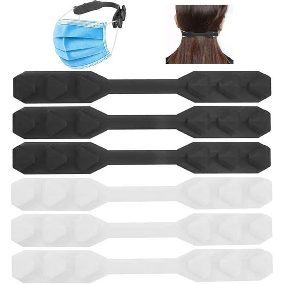 Mask Strap Clip, Adjustable Silicone Mask Extender Mask Holder Face Masks Extension Buckle Band for Behind Ears (6 pcs)