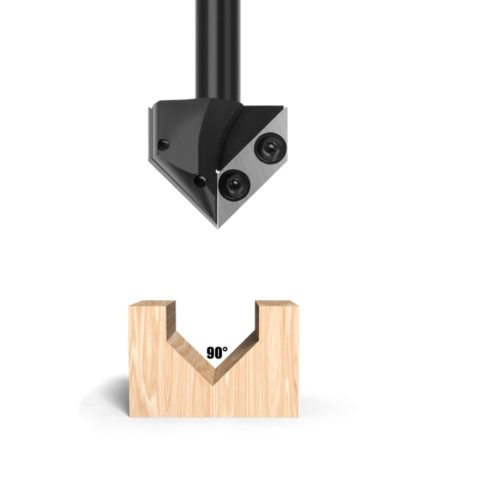 APPLAYERR 1/2 Inch Shank Router Bit 90 Degree Carbide for Woodworking Pine MDF Solid Wood Particleboard