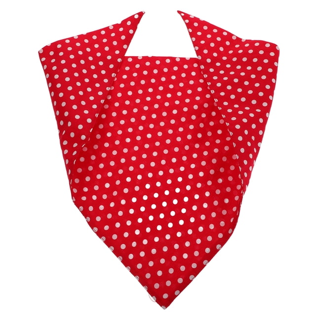 Collar triangular de moda para mascotas, con babero de doble cara y puntos redondos (rojo)
