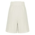thumbnail image 3 of SROBPTY Womens Summer Shorts Plus Size, Casual Shorts for Women, Women's Solid Elastic Waist Loose Shorts Pant with Pockets White XL, 3 of 4