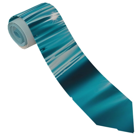 Vsdgher Turquoise Ocean Reflection Print Ties for Men 4.7" Formal Necktie Wedding Accessory Men's Business Ties for Wedding Bussiness Work