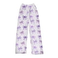 thumbnail image 5 of CCRFTGI Baggy Sweatpants for Girls Casual Cute Bowknot Print Lounge Pants 2025 Fashion Trendy Pants Basic Wide Leg Bottom Trousers Light Purple 150, 5 of 6