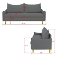 thumbnail image 5 of Modern Sofa Couch, Upholstered 2-Seat Loveseat Sofa for Living Room, Bedroom, Small Space, Office, Light Gray, 5 of 6