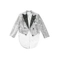thumbnail image 3 of Zaldita Boys Sequin Tailcoat Classic Fit Tuxedo Suit Jacket Dinner Party Show Swallow-Tailed Coat Silver 14, 3 of 5