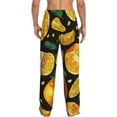thumbnail image 3 of Easygdp Tangerine Men's Pajama Pant, Sleep Elastic Waistband Lounge Pants - Small, 3 of 9