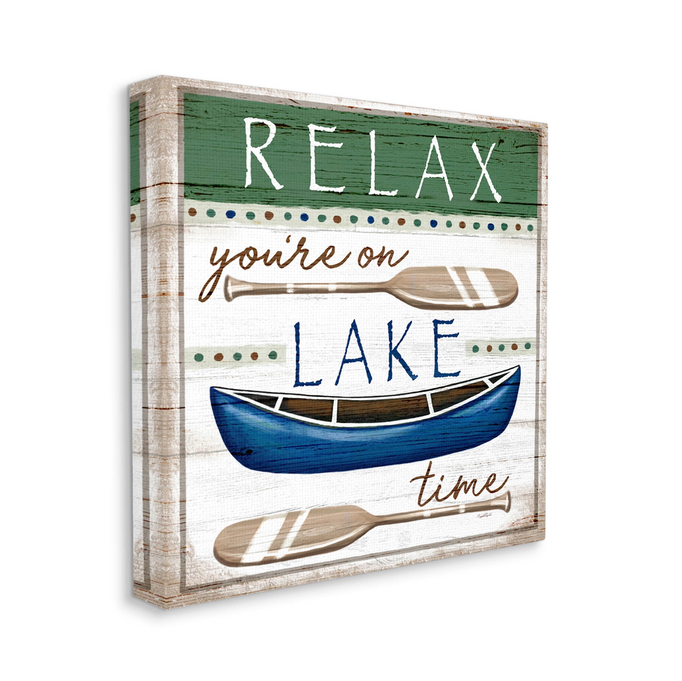 Stupell Industries Lake Time Rustic Canoe Paddle Phrase Graphic Art Gallery Wrapped Canvas Print Wall Art, Design by Elizabeth Tyndall