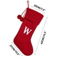 thumbnail image 4 of Taotanxi 16.5 Inchs Red Knit Christmas Stockings, Personalized Initial Embroidered Xmas Stocking Larger Sock for Christmas Tree Fireplace Christmas Party Holiday Hanging Stocking Decorations(W), 4 of 7