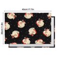 thumbnail image 5 of Black Christmas Santa Pattern Summer Placemats Table Placemats Set Of 6-Linen Kitchen Washable Placemats Table Mats 11.8"x17.7" Non-Slip Heat Resistant, 5 of 5