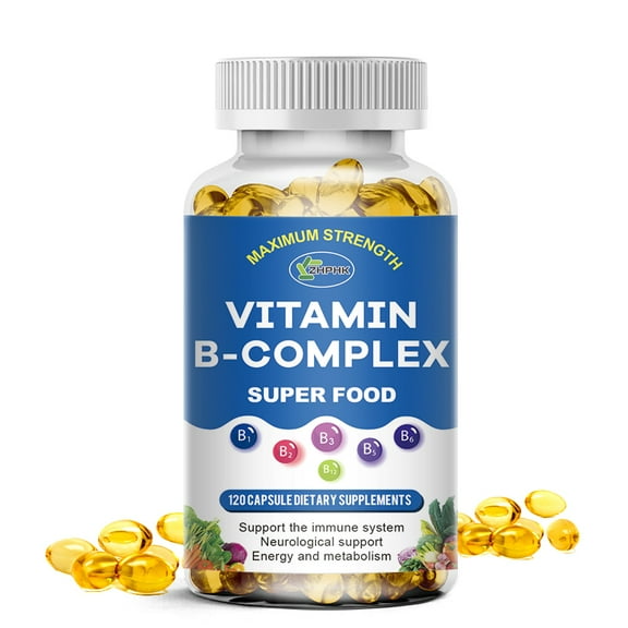 ZHPHK Super Vitamin B-Complex Capsules Dietary Supplement 120 Capsules