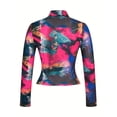 thumbnail image 2 of T-Shirt à Col Imprimé Intégral à Manches Longues Confortable pour Femmes, 2 of 7