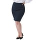 thumbnail image 4 of Falda lápiz básica de mujer plus size GRACE & GRANDEUR, mini, de cintura alta, por encima de la rodilla, 3X, azul marino, 4 of 6