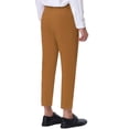 thumbnail image 3 of INSPIRE CHIC Men's Cropped Dress Business Pants Straight Fit Flat Front Suit Trousers 36 Brown, 3 of 7