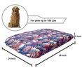thumbnail image 2 of USA Pet Bed, Traditional Easter Eggs with American Flag Pattern Motherland Print, Chew Resistant Pad for Dogs and Cats Cushion with Removable Cover, 24" x 39", Navy Blue White Red, by Ambesonne, 2 of 4