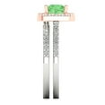 thumbnail image 3 of 1.58 ct Brilliant Round Cut Green Zircon 14k White/Rose Gold Halo Solitaire with Accents Engagement Bridal Wedding Ring Band Set size 10.25, 3 of 7